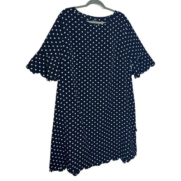 NWT Emery Rose SHEIN Polka Dot Black & White Scallop Trim Tunic Dress Size 2XL - Picture 10 of 10